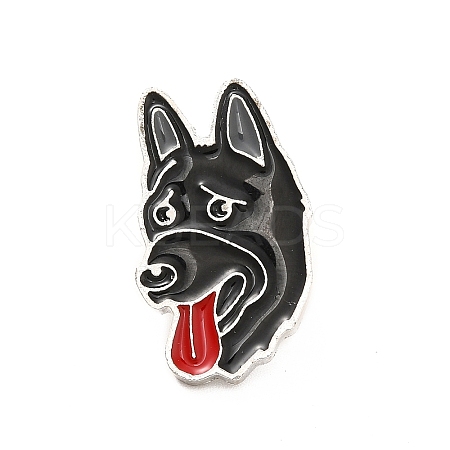 Dog Enamel Pin with Brass Butterfly Clutches LS-JEWB-A006-03H-1