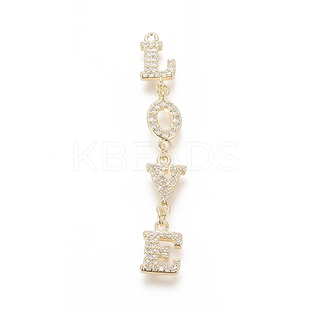 Brass Micro Pave Cubic Zirconia Big Pendants LS-ZIRC-F112-09G-01-1