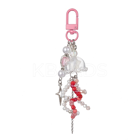 Luminous Acrylic Star Pendant Decoration HJEW-JM01443-01-1