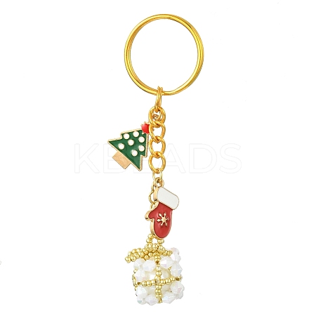 Christmas Woven Glass Keychains KEYC-MZ00017-02-1