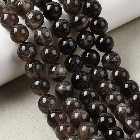 Natural Smoky Quartz Beads Strands X-G-B167-A09-10mm-1