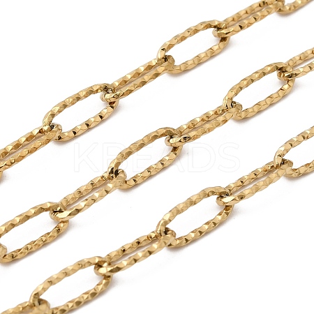304 Stainless Steel Textured Paperclip Chains CHS-P029-01G-1