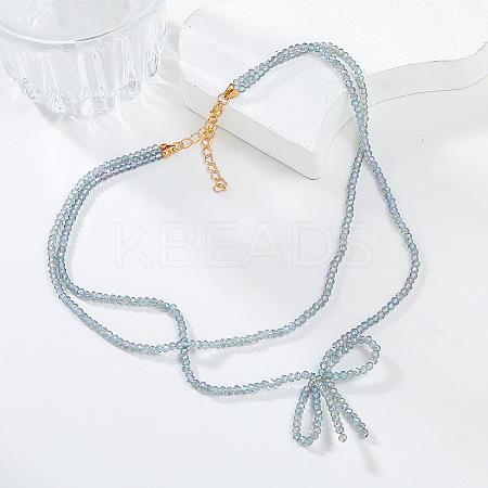 Acrylic Double Layer Necklaces NJEW-K384-07-1
