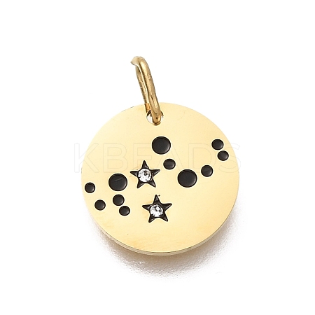 Twelve Constellations 304 Stainless Steel Enamel Pendants STAS-A148-01G-08-1