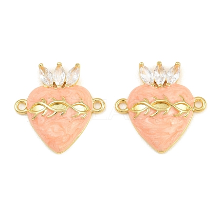 Brass Pave Clear Cubic Zirconia Connector Charms CU-CBA3D67-03G-04-1