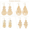 4 Pairs 4 Style Alloy Cluster Dangle Earrings EJEW-AN0004-25-3