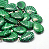Teardrop Dyed Synthetic Malachite Pendants G-Q368-01-1