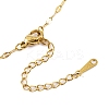 Woven Net/Web with Feather 201 Stainless Steel Boho Pendant Necklaces for Women NJEW-G087-01G-4