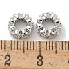 Brass Micro Pave Clear Cubic Zirconia Rondelle European Beads KK-L224-034P-2