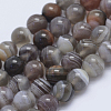 Round Natural Botswana Agate Bead Strands X-G-I166-02-6mm-1