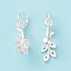 Rack Plating Brass Pave Cubic Zirconia Leaf Shape Ice Pick Pinch Bails KK-G464-07S-1