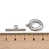 Oval 304 Stainless Steel Toggle Clasps STAS-L022-537P-3