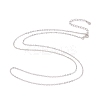 Anti-Tarnish Rhodium Plated 925 Sterling Silver Flat Cable Chain Necklace X-NJEW-A011-01A-P-2