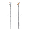 Eco-Friendly Brass Micro Pave Cubic Zirconia Dangle Stud Earring EJEW-EE0004-24GP-1