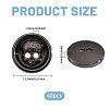 40Pcs 2-Hole Alloy Enamel Flat Round Buttons BUTT-CA0001-36B-2