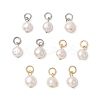 10Pcs 2 Colors Natural Cultured Freshwater Pearl Potato Charms PALLOY-JF03920-1