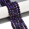 Faceted Natural Crackle Agate Beads Strands G-F447-8mm-G01-01-1