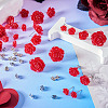 50Pcs 5 Size Resin Rose Flower Stud Earrings with 316 Stainless Steel Pins EJEW-TA0001-29-4