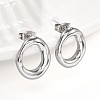 304 Stainless Steel Chunky Oval Studs Earrings for Women EJEW-K306-28P-3