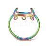 Ion Plating(IP) 304 Stainless Steel Crescent Moon Adjustable Ring for Women RJEW-M149-11RC-2