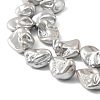 Electroplated Shell Pearl Beads Strands BSHE-A001-01F-3