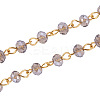 Handmade Rondelle Glass Beads Chains for Necklaces Bracelets Making X-AJEW-JB00037-05-4