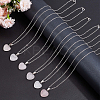 10Pcs Natural Rose Quartz Geometry Pendant Necklace NJEW-BBC0001-17-4