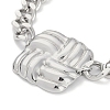 Non-Tarnish 304 Stainless Steel Cuban Link Chain Square Link Bracelets for Women BJEW-C071-06P-2