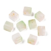 Frosted Glass Beads with Golden Glitter Powder DGLA-NH001-6mm-01E-1