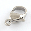 Tarnish Resistant Polished 316 Surgical Stainless Steel Lobster Claw Clasps STAS-R072-11-2