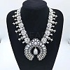Alloy & Synthetic Turquoise Boho Flower Squash Bib Necklaces for Women FS-WGADD2A-02-1