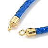 Leather Braided Cord Link Bracelets MAK-K022-01G-14-2