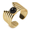 Natural Dyed & Heated Black Agate Finger Rings RJEW-U027-02G-08-1