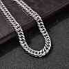 8MM 304 Stainless Steel Cuban Link Chain Necklaces for Men NJEW-B134-03B-P-2