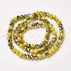 Electroplate Opaque Glass Beads Strands EGLA-A034-P4mm-S07-2