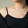 1Pc Zinc Alloy Hollow Heart Pendant Necklaces NJEW-LP0009-46P-1