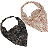 2Pcs 2 Colors Cloth Flower Printed Elastic Headbands for Girls OHAR-CY0001-16-1