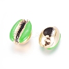 Electroplated Cowrie Shell Beads BSHE-G019-01G-J-2