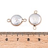 Electroplated Natural Keshi Pearl Flat Round Connector Charms LS-PEAR-S018-02C-03-3