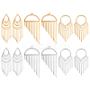 12Pcs 6 Style 201 Stainless Steel Pendants STAS-DC0006-55-1