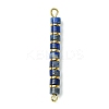 Natural Lapis Lazuli & Electroplated Synthetic Non-magnetic Hematite Heishi Connector Charms PALLOY-JF03291-04-1