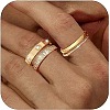3Pcs 3 Styles Zinc Alloy Micro Pave Clear Cubic Zirconia Finger Rings FS-WG142C0-03-1