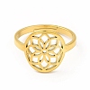 Ion Plating(IP) 304 Stainless Steel Flower Adjustable Ring for Women LS-RJEW-B027-19G-2