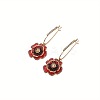 Flower Alloy Rhinestone Hoop Earrings FS-WGCEEA6-01-3