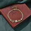 Brass Micro Pave Clear Cubic Zirconia Link Bracelets BJEW-U020-21G-2
