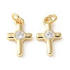 Brass Micro Pave Clear Cubic Zirconia Pendants KK-Q031-35G-02-1