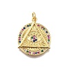 Brass Micro Pave Cubic Zirconia Pendants KK-F899-17G-1