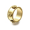 304 Stainless Steel Flower Wide Finger Rings for Women RJEW-A060-02G-4
