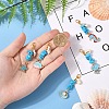 5Pcs Ocean Synthetic Turquoise & Shell & Alloy Enamel Pendant Decorations HJEW-YW00108-5