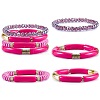 4Pcs 4 Style Acrylic Chunky Curved Tube Stretch Bracelet Sets BJEW-SW00074-01-1
